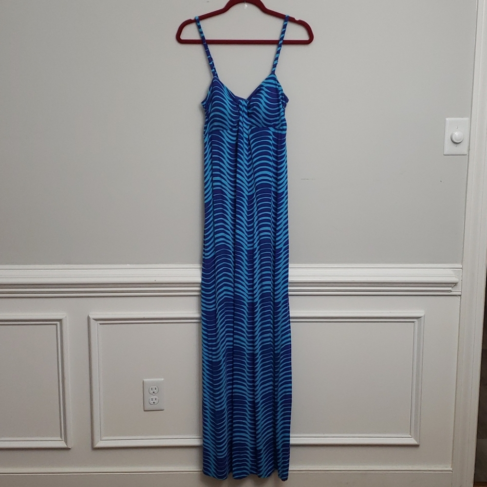 Tommy Bahama Blue & Teal Maxi Dress Sz S/P